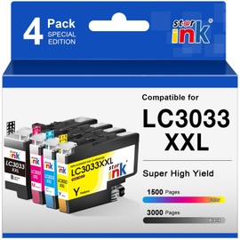LC3033XXL Ink Cartridges Super High-Yield Replacement for Brother LC3033 LC-3033 LC3035(BK/C/M/Y) Ink Cartridge Compatible with MFC-J995DW MFC-J805DW MFC-J815DW Printer(4 Packs)