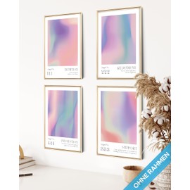Angel Number Poster Set Aura Pictures Aesthetic Style Aura Poster Angel Numbers Poster Preppy Room Decor Y2K Aesthetic Yoga Poster Manifestation