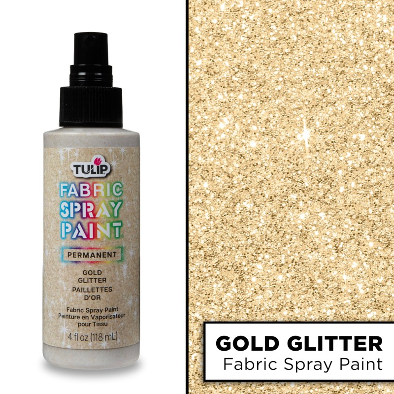 Tulip Glitter Spray Paint- Glistening Gold 4 Fl Oz (Pack