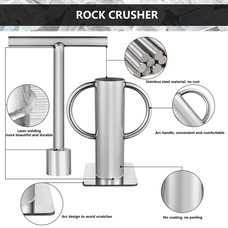 zmtfqymx Upgraded Rock Crusher, Multipurpose Stone Crusher, Stainless Steel Material