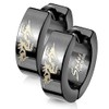 Unisex Stainless Steel Folding Hoop Earrings Dragon Hoop Earrings Black,