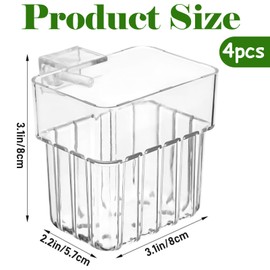 egniFurn 4-Pack Clear Aquarium Plant Holders with Hooks, Ideal for Live Plants and Fish Tank Decorations, Aquatic Hanging Planter Cups