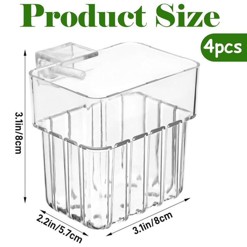 egniFurn 4-Pack Clear Aquarium Plant Holders with Hooks, Ideal for