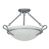 Sunset Lighting F5486-53 Semi Flush Mount with Linen Glass, Satin