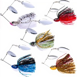 Njord Kalastus Premium Chatterbait Set of 5, 20 g in Bait Box, Herb Blinker, Shatterbait, Chatterbaits, Pike Bait, Chatterbait, Perch Bait, Set of 5, Shatter Bait, Angel Artificial Bait