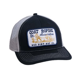 Red Dirt Hat Company Adjustable Snapback Hat (Black/Khaki - Goat Roping)