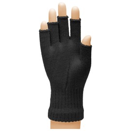 GA COMMUNICATIONS Fingerless Gloves - Men Thermal Gloves,Knited Winter Gloves with Soft Lining Half Finger Warm Gloves for Unisex Men and Women Outdoor Driving Cycling (Black)