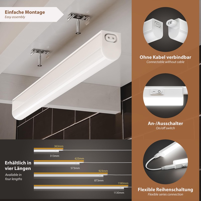 parlat RIGEL LED Under-Unit Light, Plug, 31 cm, 4 W,