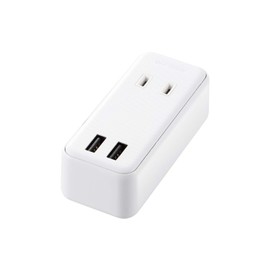 Elecom MOT-U07-22WH Power Strip USB Outlet Direct Plug USB x 2 AC Outlet 2.4A White