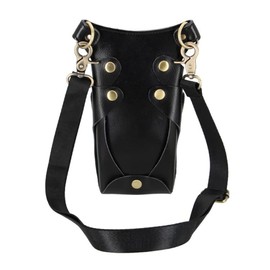 Hairdressing Scissor Pouch Belt, Aolaso Real Soft Leather Salon Barber Hairdresser Scissors Holster Hair Stylist Tools Bag for Combs with Adjustable Shoulder Strap Sc (Black)