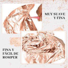 Paquete de 200 Hojas de Oro de 15 x 13.5 cm - 24K, Papel de Oro Hoja de Plata Material de Arte para Pintura, Manualidades, Artesanías Doradas y Decoración de Muebles