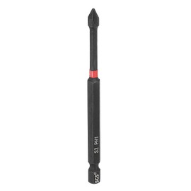 HARFINGTON #1 Phillips Impact Screwdriver Bit PH1 1/4" Hex Shank 4" (100mm) Long Magnetic Cross Head Drill Bits S2 Steel Industrial Screw Driver for Impact Power Drivers, Black/Red
