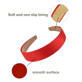 Zilotusnte Satin Headbands for Women Non Slip Trendy, Headband for Women’s Hair 1.18 inch Wide, Head Bands for Womens Fashion Accessories 6PCS for Womens Gifts for Women Gilrs, TG-CA