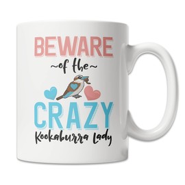 Eternally Gifted Cute Kookaburra Australian Bird Mug - Beware of the Crazy Kookaburra Lady Cup (15oz)