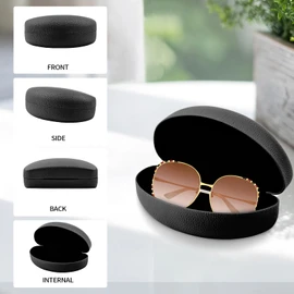 CHZZMS 4 PACK Extra Large Hard Shell Eyeglasses Case, Protective Case For Eyeglasses and Sunglasses