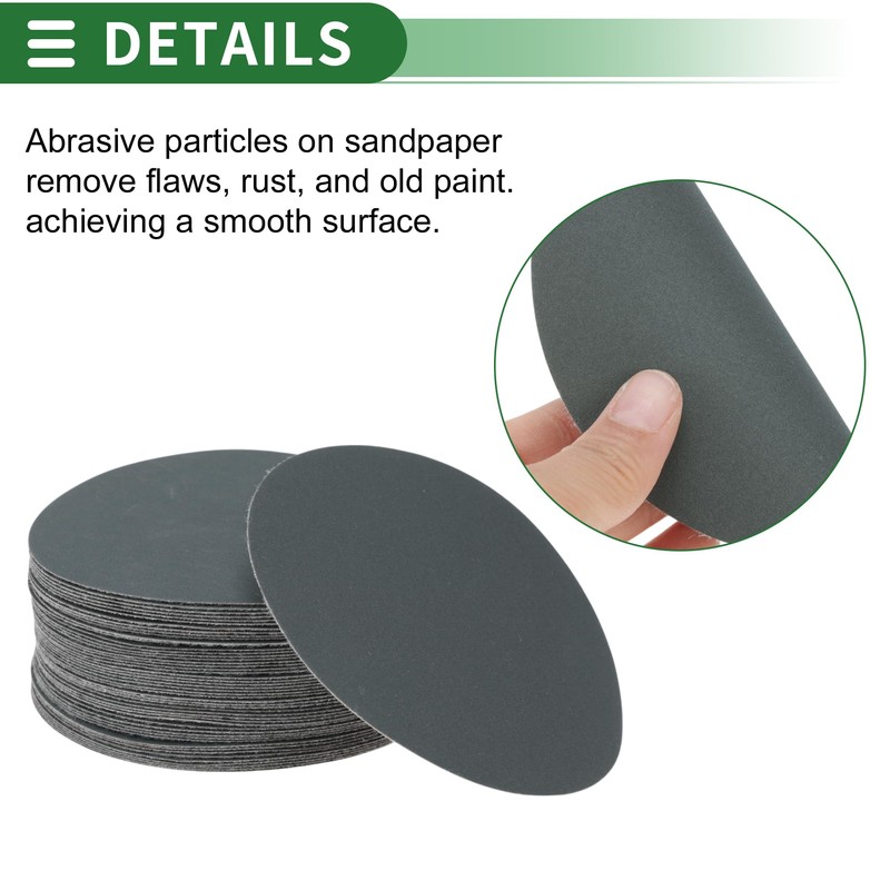 X AUTOHAUX Sandpaper Hook & Loop Sanding Sheets 125x125mm Black