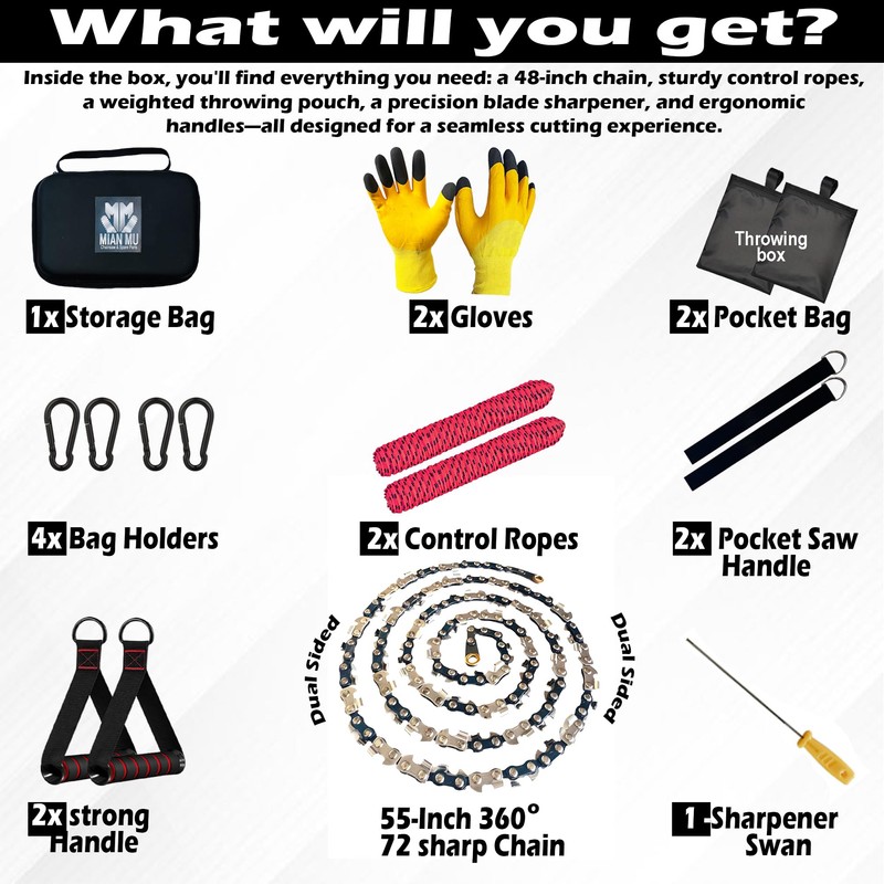 55 Inch High Limb Rope Saw – Dual Sided Pocket