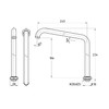 SANEI A230-61X2H-16 Waist Pipe Upward Diameter 0.6 inch (16 mm),