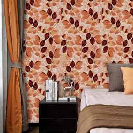 JZ·HOME Y273A Vintage Leaf Peel and Stick Wallpaper 17.7in x 9.8ft Brown/Yellow Leaves Removable Self Adhesive DIY Contact Paper Drawer Shelf Liner for Furniture Renovation Home Decor