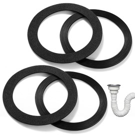 Lyeteung 4 Pieces 114 mm Washbasin O-Ring Sealing Ring for Sink, Flat Seal for Strainer Basket Drain, for 114 mm Sink Series