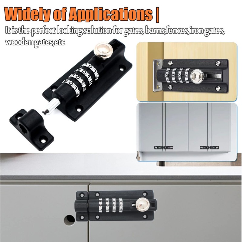 Combination Door Security Slide Latch Lock,Chumiug® High Security Digit Pin