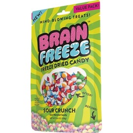 BRAIN FREEZE Sour Crunch Freeze-Dried Candy – Sweet & Tangy Gourmet Freeze Dried Candy Snack - 4 Pack