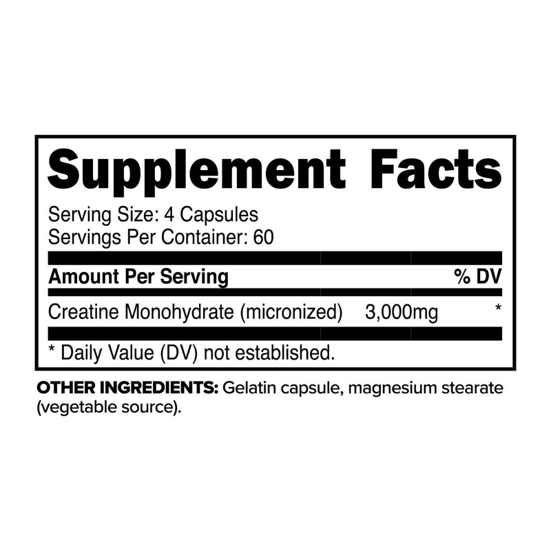 Primaforce Creatine Monohydrate Capsules - 240 Capsules, 3,000mg per Serving,