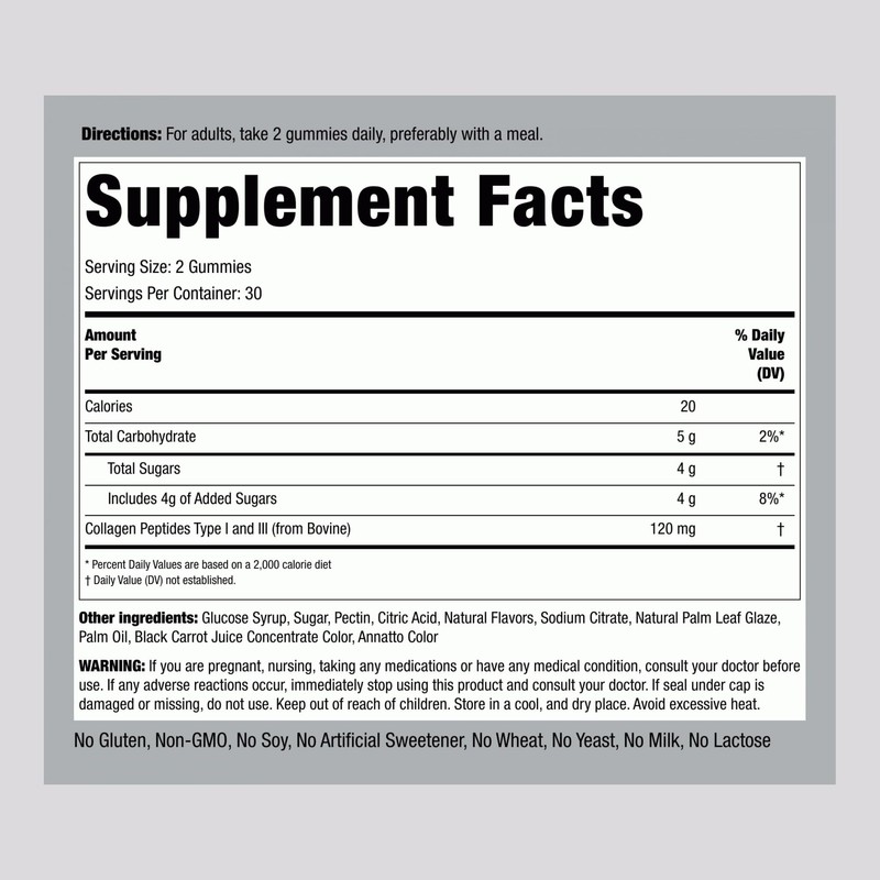 Piping Rock Collagen Gummies | 60 Count | Collagen Peptides
