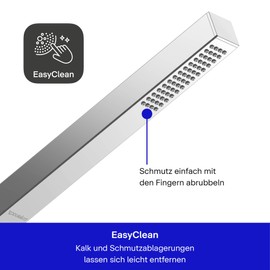 Duravit Universal Shower Head with Rain Jet Type, Square Shower Head, Easy to Clean Shower Head, Chrome