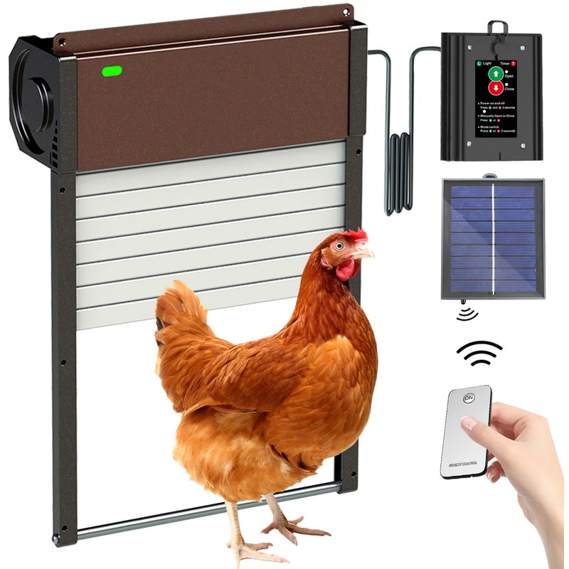 Automatic Chicken Coop Door Solar Powered - Opener Aluminum Auto
