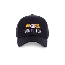 Von Dutch Cap Black Eye Ball Black Baseball Trucker Fashion - Mens, black