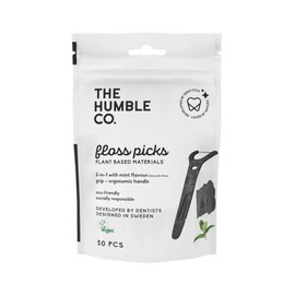 The Humble Co. Floss Picks Charcoal Pack of 50