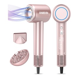 Hair Dryer, High-Speed Ionic Low Noise Blow Dryer with Brushless Motor for Fast Drying, Thermo-Control Quiet Compact Hair Blow Dryer with Magnetic Diffuser for Curly Hair for Home Travel Salon