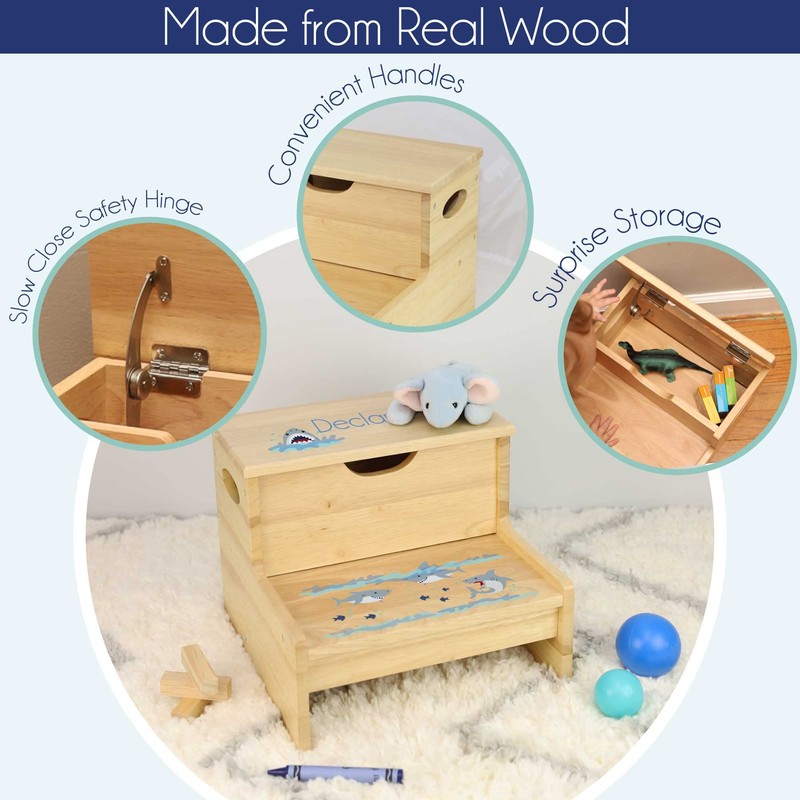 Wood Natural Storage Stool - All Dogs Brown