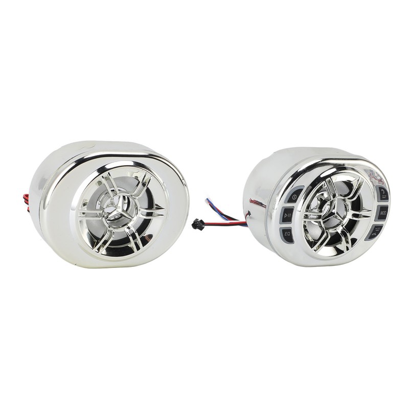 Waterproof Motorcycle Bluetooth Speaker Hands Free Calls Chrome All in