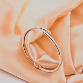 MARBARAS Sterling Silver 925 Minimalist Crossover Classic Wrap Twisted Oval Wrist Bangle Bracelet