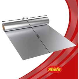 Shefa Tin Foil 30cm x 50m - Aluminium Foil roll, 18 Micron Foil, Heavy Duty Kitchen Foil - Thick & Durable, Recyclable Tinfoil Roll - Cooking & Dining & Catering Foil (30cm X 50m)