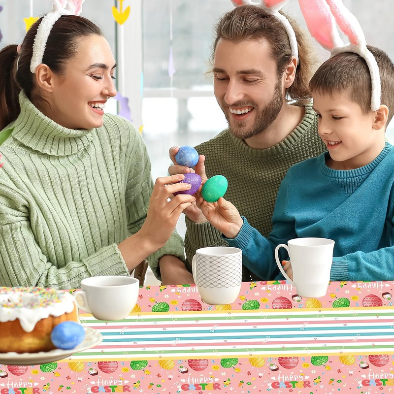 Happy Easter Tablecloth, Easter Tablecloth Cloth, Easter Colourful Egg Cartoon