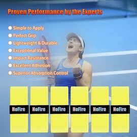 Tennis Racket Grip Tape - 6-Pack Dry Tennis Overgrip Grip Tape - Ultra Absorbent Dry Feel Tennis Grip Tape for Tennis, Pickleball - Enhance Your Racquet with Durable Tennis Grip (6-Pack Yellow)