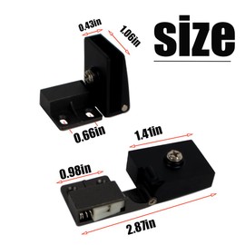 TEYOUQU 4 Piece Glass Door Hinges for cabinets Glass Shower Door Hinges Black 3-5mm/0.11-0.19inches Replacement Hardware