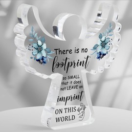 Miscarriage Gifts for Mothers, Remembrance Gift, Sympathy Gifts, Baby Footprint Memorial Angel Acrylic Decor Sign, Funeral in Memory of Loss of Baby, Infant Loss Sympathy Gift