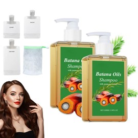 2Pcs Batana Oil Shampoo Batana öl für Haare Shampoo Bata-na öl Sham-poo Bata-na ö-l für Haare For Hair Growth 100% Natürliches Batanaöl Weiches Haar mit 3 Versandtaschen 1 Seifensäckchen