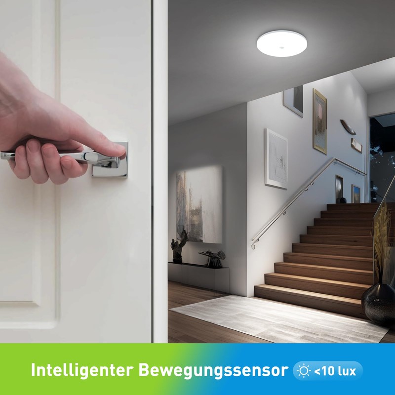 Yafido LED Ceiling Light with Motion Sensor, 18 W 6500