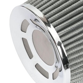 Filtro de entrada de aire frío de alto flujo de 76 mm con abrazadera de entrada de 76 mm (plata)