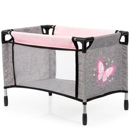 Bayer Design Dolls: Xeo Mega 10 Piece Set - Grey, Pink, Fairy - Pram, Bed, Handbag, Feeding & Care Accessories for Dolls Up to 18", Kids Toy, Ages 3+