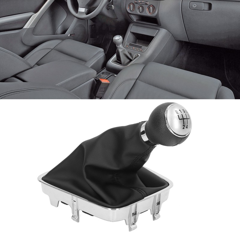 Gear Shift Knob Boot Set 5 Speed PVC Leather Durable