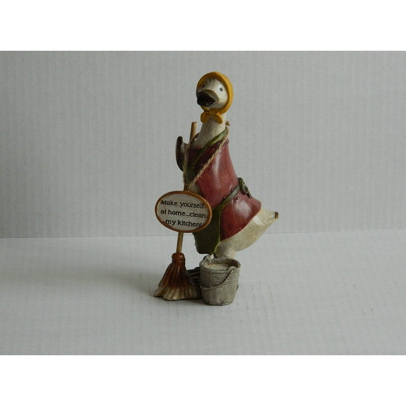 Humorous Duck Figurines - Cleaning Ducks and Funny Captions -