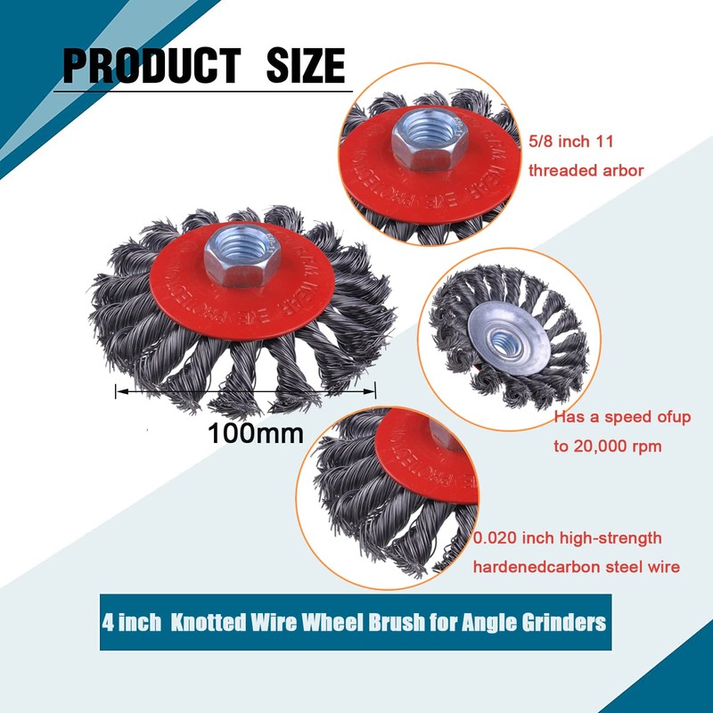 WENORA Wire Wheel for 4 1/2 Angle Grinder, 2 Pack
