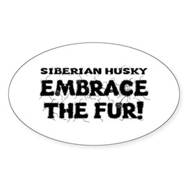 CafePress Siberian Husky Oval Car Bumper Sticker