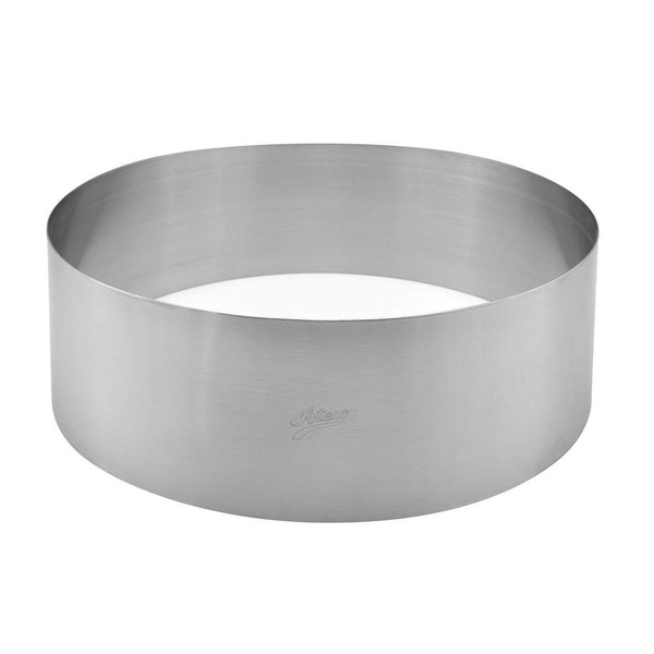 Ateco Round Cake Ring Dessert Mold, 3" High x 9.5" Diameter, Stainless Steel
